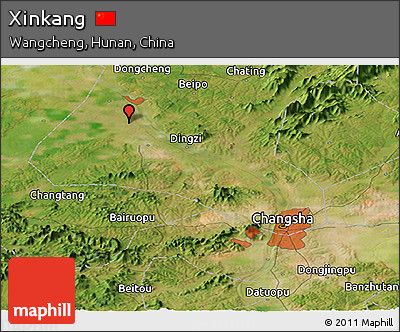Satellite Panoramic Map of Xinkang