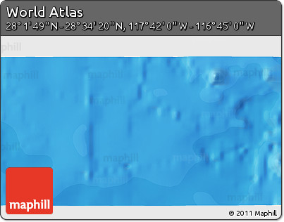 Political 3D Map of the Area around 28° 18' 5" N, 117° 13' 29" W
