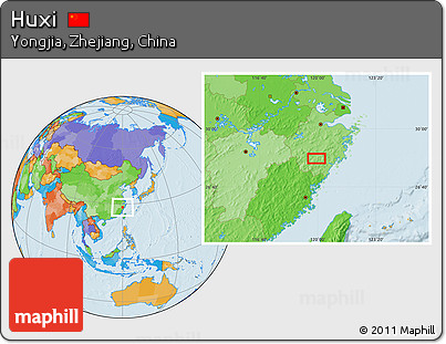 Political Location Map of Huxi