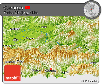 Physical Panoramic Map of Chencun