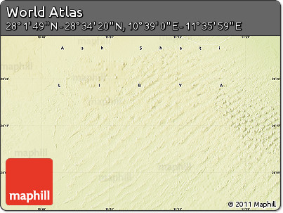 Physical Map of the Area around 28° 18' 5" N, 11° 7' 30" E