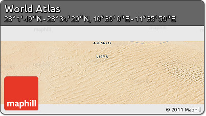 Satellite Panoramic Map of the Area around 28° 18' 5" N, 11° 7' 30" E