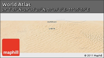 Satellite Panoramic Map of the Area around 28° 18' 5" N, 11° 7' 30" E