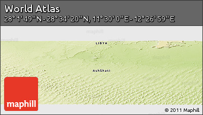 Physical Panoramic Map of the Area around 28° 18' 5" N, 11° 58' 29" E