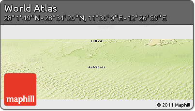 Physical Panoramic Map of the Area around 28° 18' 5" N, 11° 58' 29" E