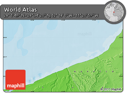 Political Map of the Area around 28° 18' 5" N, 11° 49' 29" W