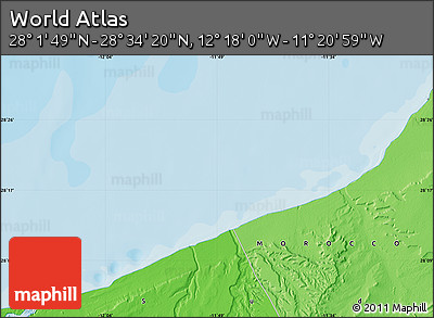 Political Map of the Area around 28° 18' 5" N, 11° 49' 29" W