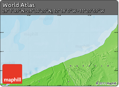 Political Map of the Area around 28° 18' 5" N, 11° 49' 29" W