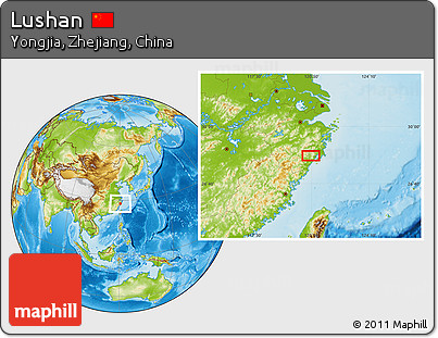Physical Location Map of Lushan