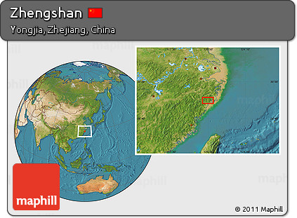 Satellite Location Map of Zhengshan