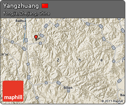 Shaded Relief Map of Yangzhuang