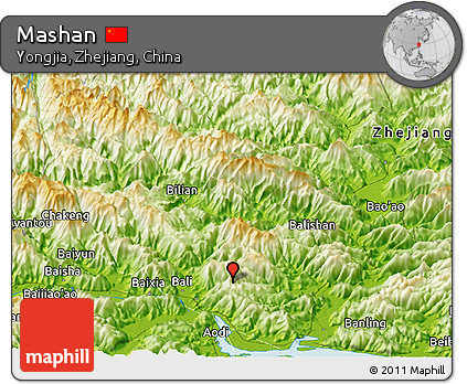 Physical Panoramic Map of Mashan