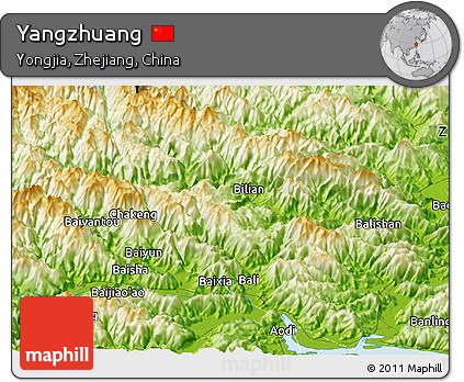 Physical Panoramic Map of Yangzhuang
