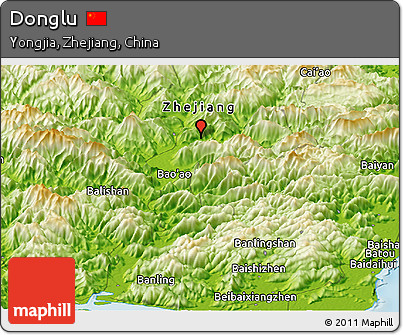 Physical Panoramic Map of Donglu