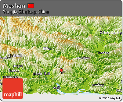 Physical Panoramic Map of Mashan