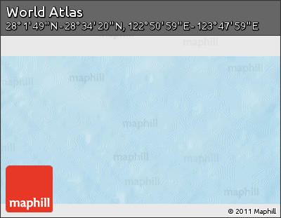 Physical 3D Map of the Area around 28° 18' 5" N, 123° 19' 29" E