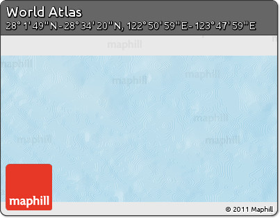 Physical 3D Map of the Area around 28° 18' 5" N, 123° 19' 29" E