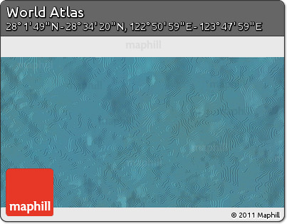 Satellite 3D Map of the Area around 28° 18' 5" N, 123° 19' 29" E
