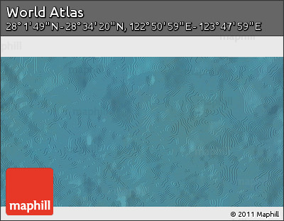 Satellite 3D Map of the Area around 28° 18' 5" N, 123° 19' 29" E