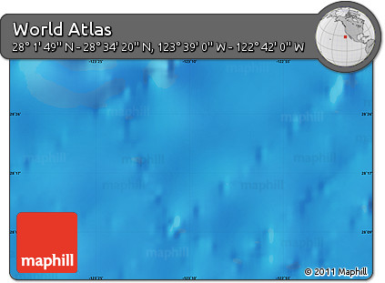 Physical Map of the Area around 28° 18' 5" N, 123° 10' 30" W
