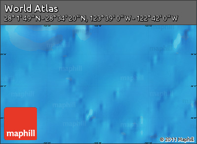 Physical Map of the Area around 28° 18' 5" N, 123° 10' 30" W