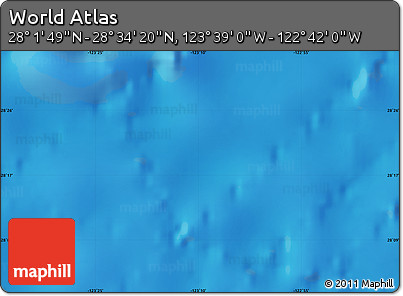 Physical Map of the Area around 28° 18' 5" N, 123° 10' 30" W