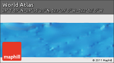Physical Panoramic Map of the Area around 28° 18' 5" N, 123° 10' 30" W