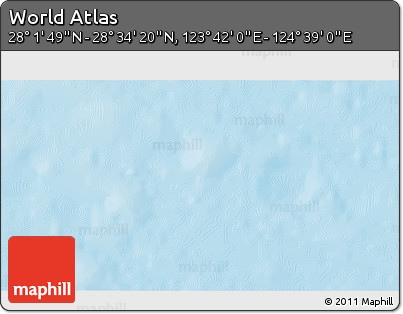 Physical 3D Map of the Area around 28° 18' 5" N, 124° 10' 30" E