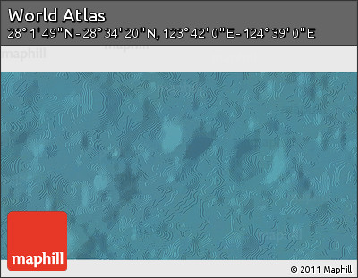 Satellite 3D Map of the Area around 28° 18' 5" N, 124° 10' 30" E