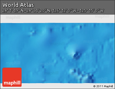 Physical 3D Map of the Area around 28° 18' 5" N, 125° 43' 29" W