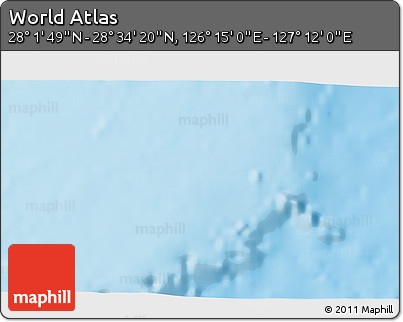 Physical 3D Map of the Area around 28° 18' 5" N, 126° 43' 29" E