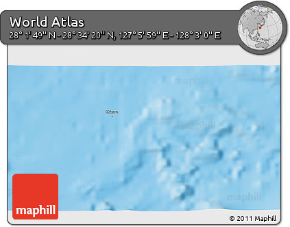 Physical 3D Map of the Area around 28° 18' 5" N, 127° 34' 30" E