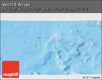 Physical 3D Map of the Area around 28° 18' 5" N, 127° 34' 30" E