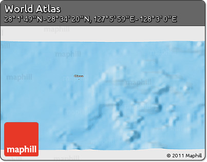 Physical 3D Map of the Area around 28° 18' 5" N, 127° 34' 30" E