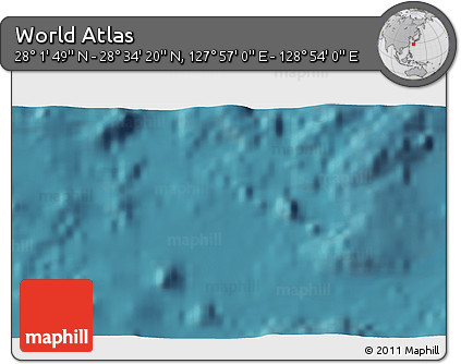 Satellite 3D Map of the Area around 28° 18' 5" N, 128° 25' 30" E