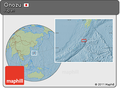 Savanna Style Location Map of Onozu, hill shading