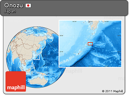 Shaded Relief Location Map of Onozu