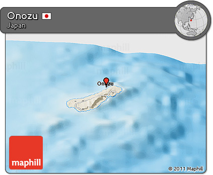 Shaded Relief Panoramic Map of Onozu