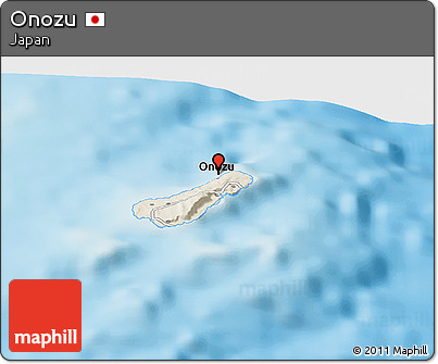 Shaded Relief Panoramic Map of Onozu
