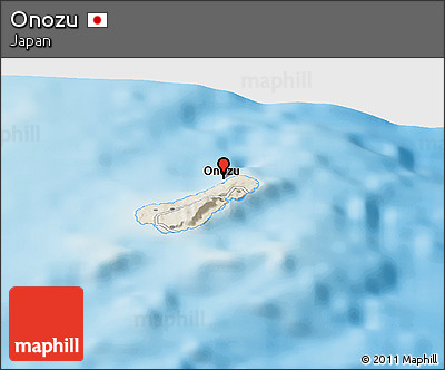 Shaded Relief Panoramic Map of Onozu