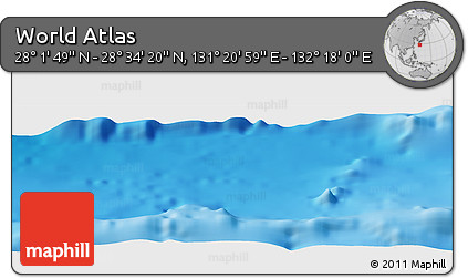 Physical Panoramic Map of the Area around 28° 18' 5" N, 131° 49' 29" E