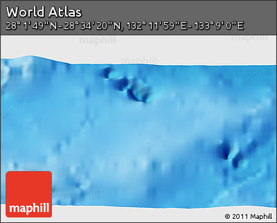Physical 3D Map of the Area around 28° 18' 5" N, 132° 40' 30" E