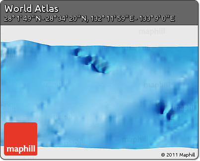 Physical 3D Map of the Area around 28° 18' 5" N, 132° 40' 30" E