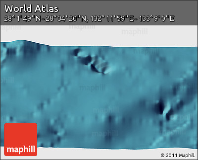 Satellite 3D Map of the Area around 28° 18' 5" N, 132° 40' 30" E
