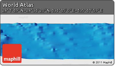 Physical Panoramic Map of the Area around 28° 18' 5" N, 135° 13' 29" E