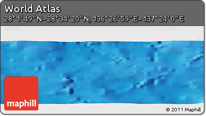 Physical Panoramic Map of the Area around 28° 18' 5" N, 136° 55' 30" E