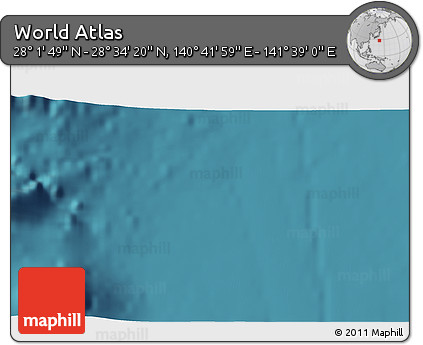 Satellite 3D Map of the Area around 28° 18' 5" N, 141° 10' 30" E