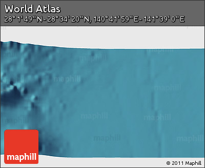 Satellite 3D Map of the Area around 28° 18' 5" N, 141° 10' 30" E
