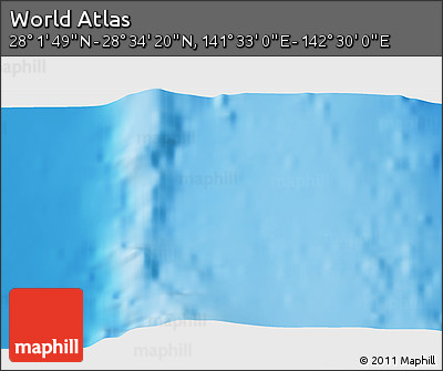 Physical 3D Map of the Area around 28° 18' 5" N, 142° 1' 30" E