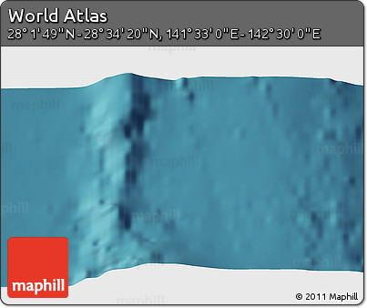 Satellite 3D Map of the Area around 28° 18' 5" N, 142° 1' 30" E
